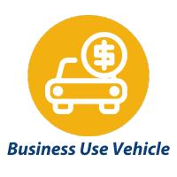 business and finance car yellow button icon