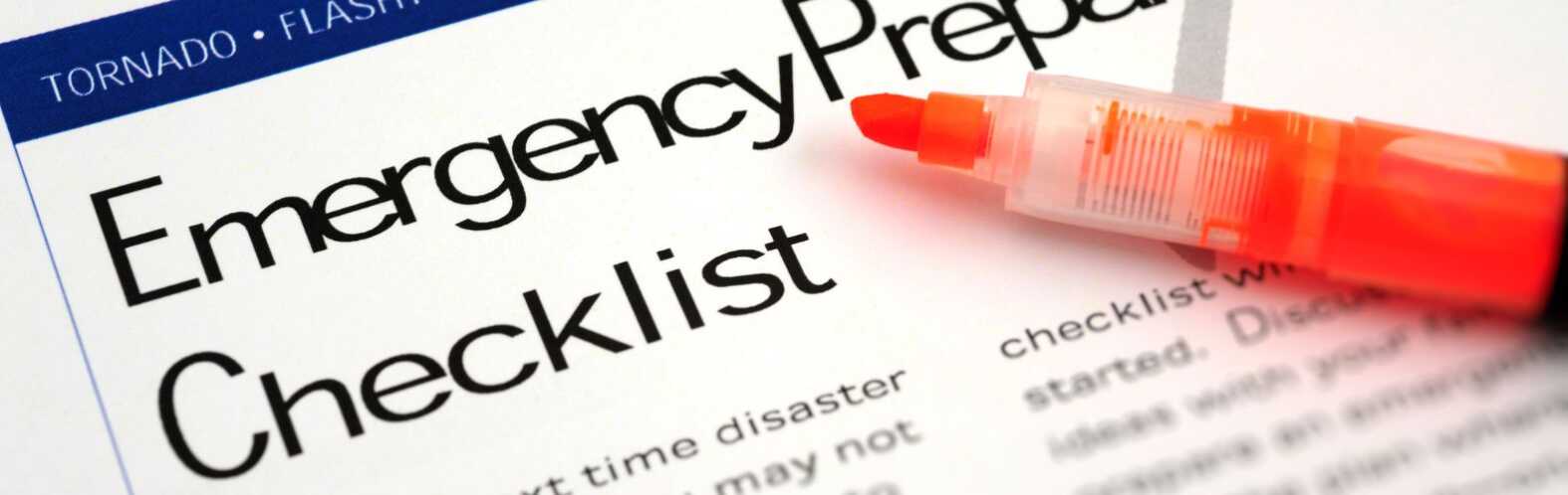 emergency checklist with highlighter
