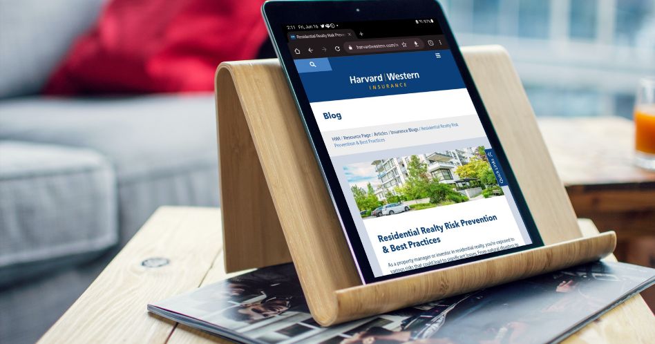 residential realty blog on tablet